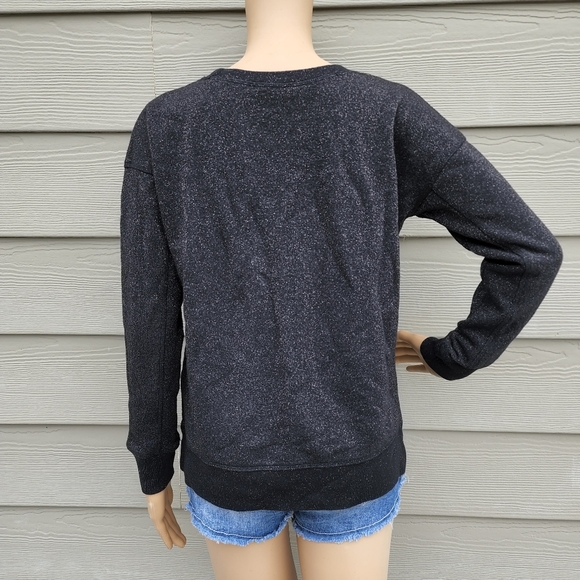 AMERICAN EAGLE | Black Metallic Sparkle Crew Neck Sweatshirt - Picture 5 of 9